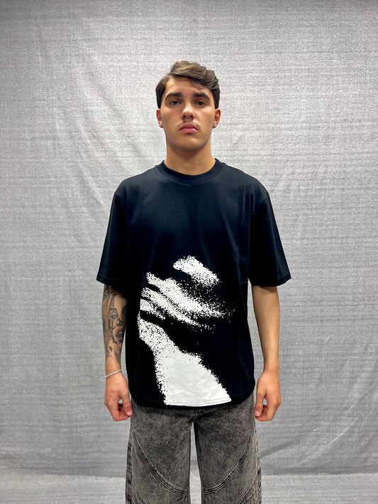 T-SHIRT BOXY FIT NERA CON STAMPA GRAFICA