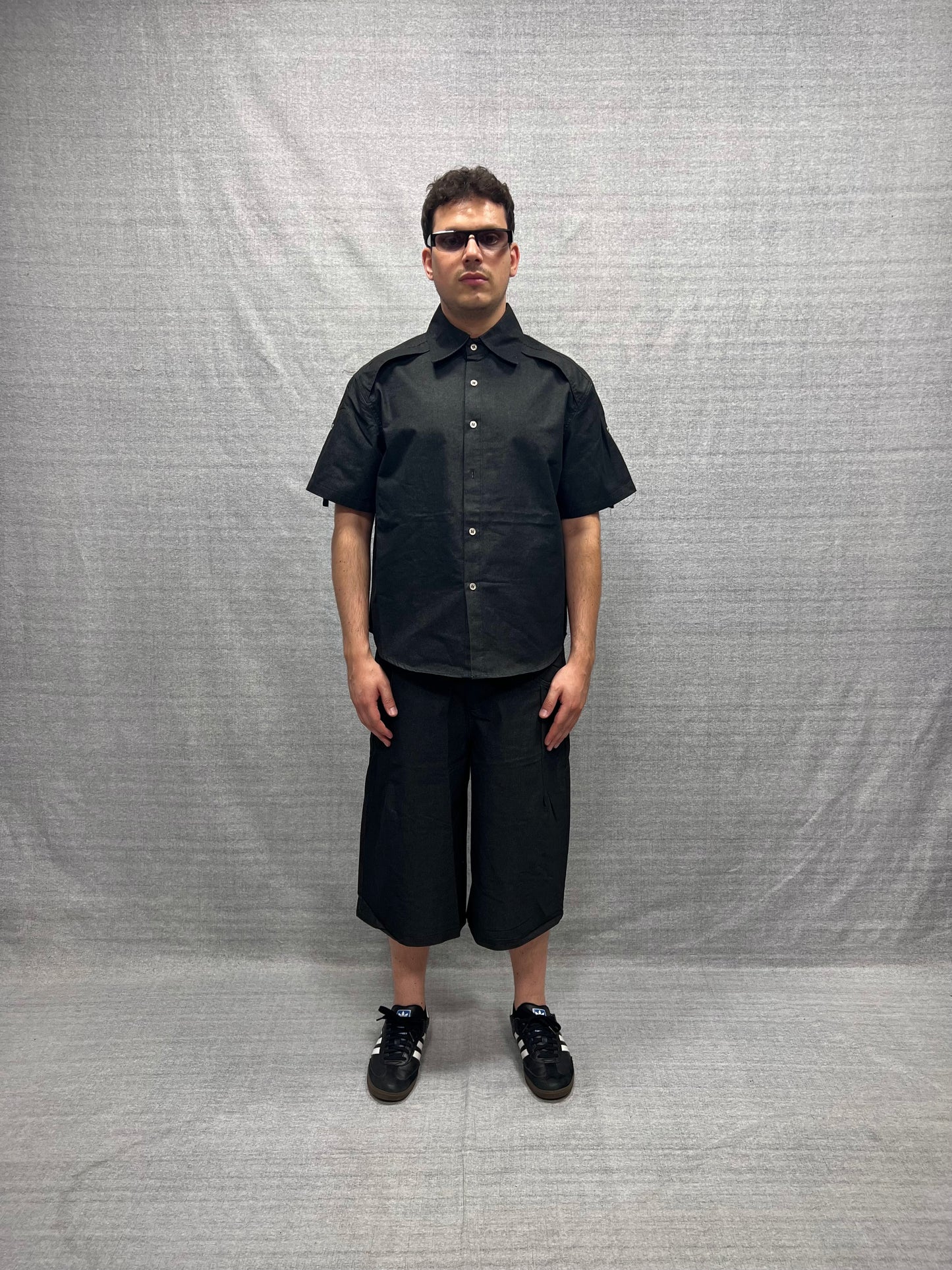 COORDINATO RELAXED FIT NERO IN DENIM LAVAGGIO ZERO