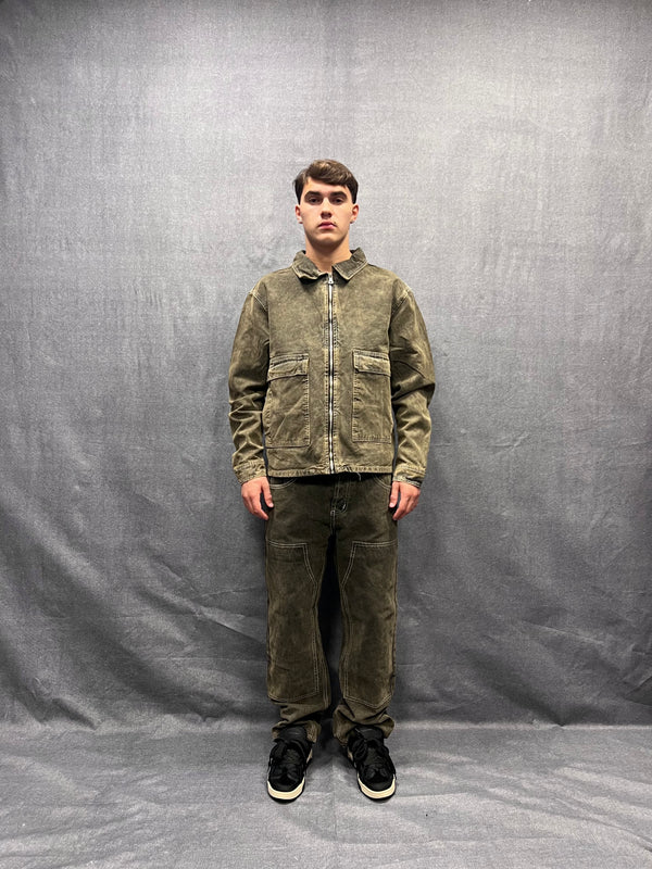 COORDINATO CARPENTER REGULAR FIT VERDE ACID WASH