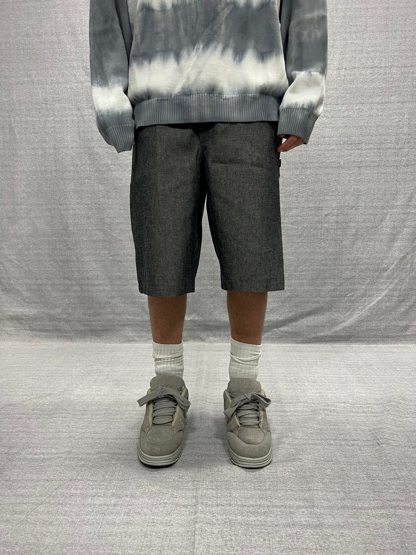 BERMUDA JORTS GRIGI RAW DENIM