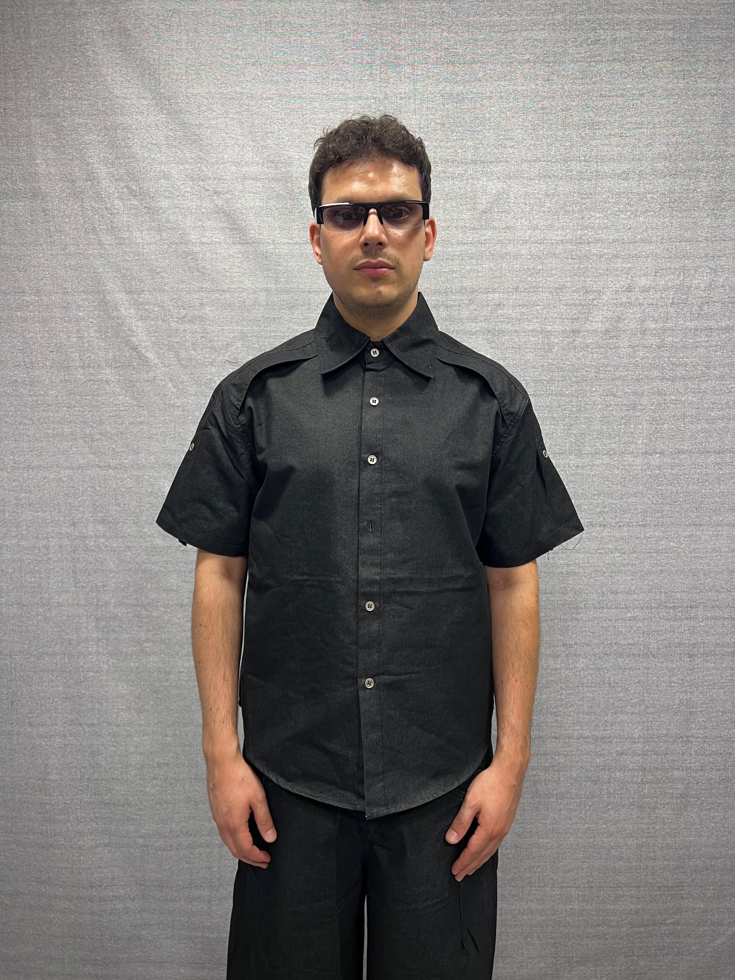 COORDINATO RELAXED FIT NERO IN DENIM LAVAGGIO ZERO
