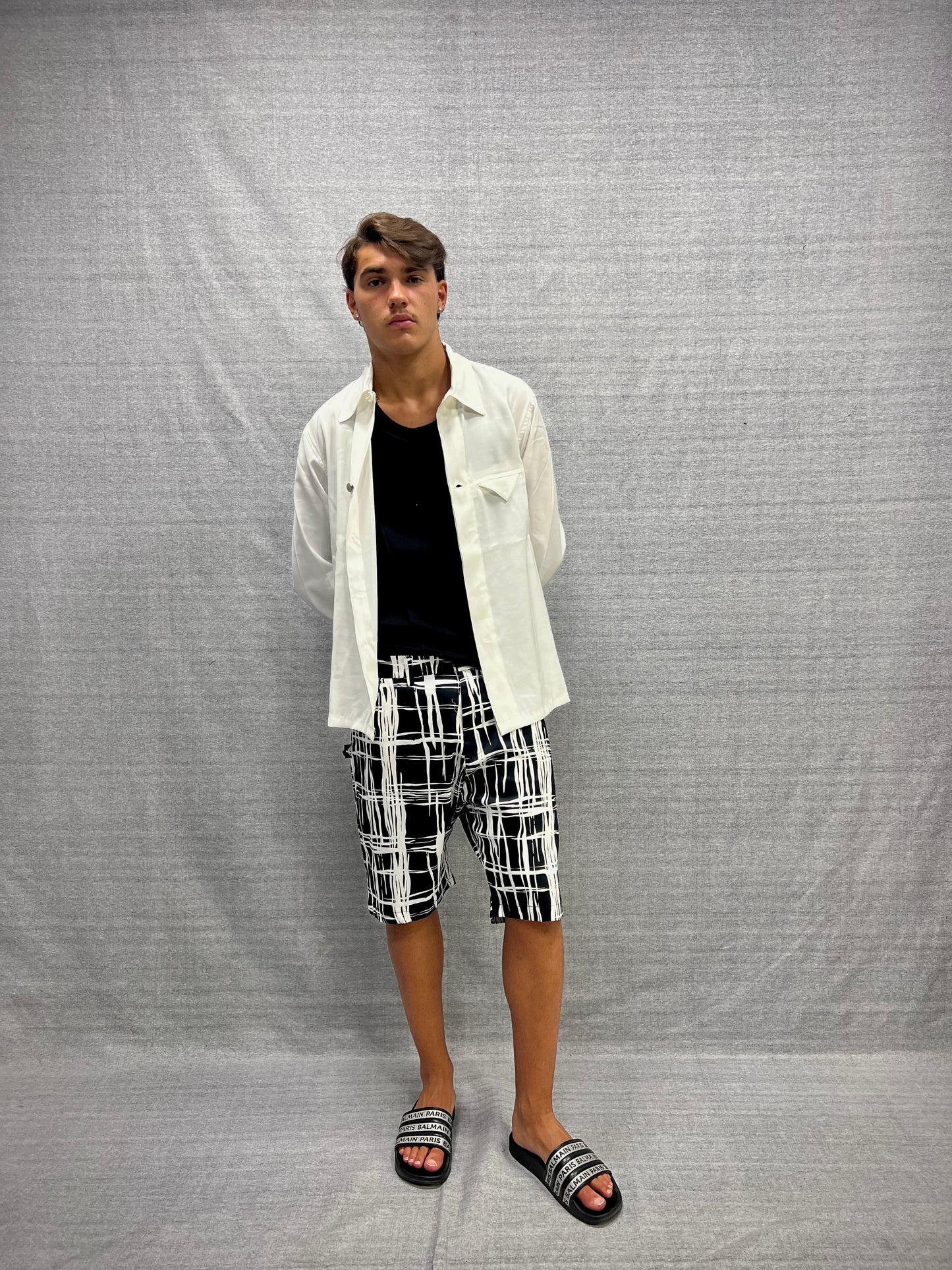 CAMICIA RELAXED FIT BIANCA IN COTONE LUCIDO