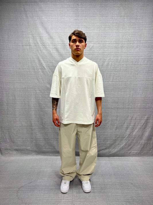 PANTALONI BALLOON FIT BEIGE CHIARO IN TESSUTO TECNICO