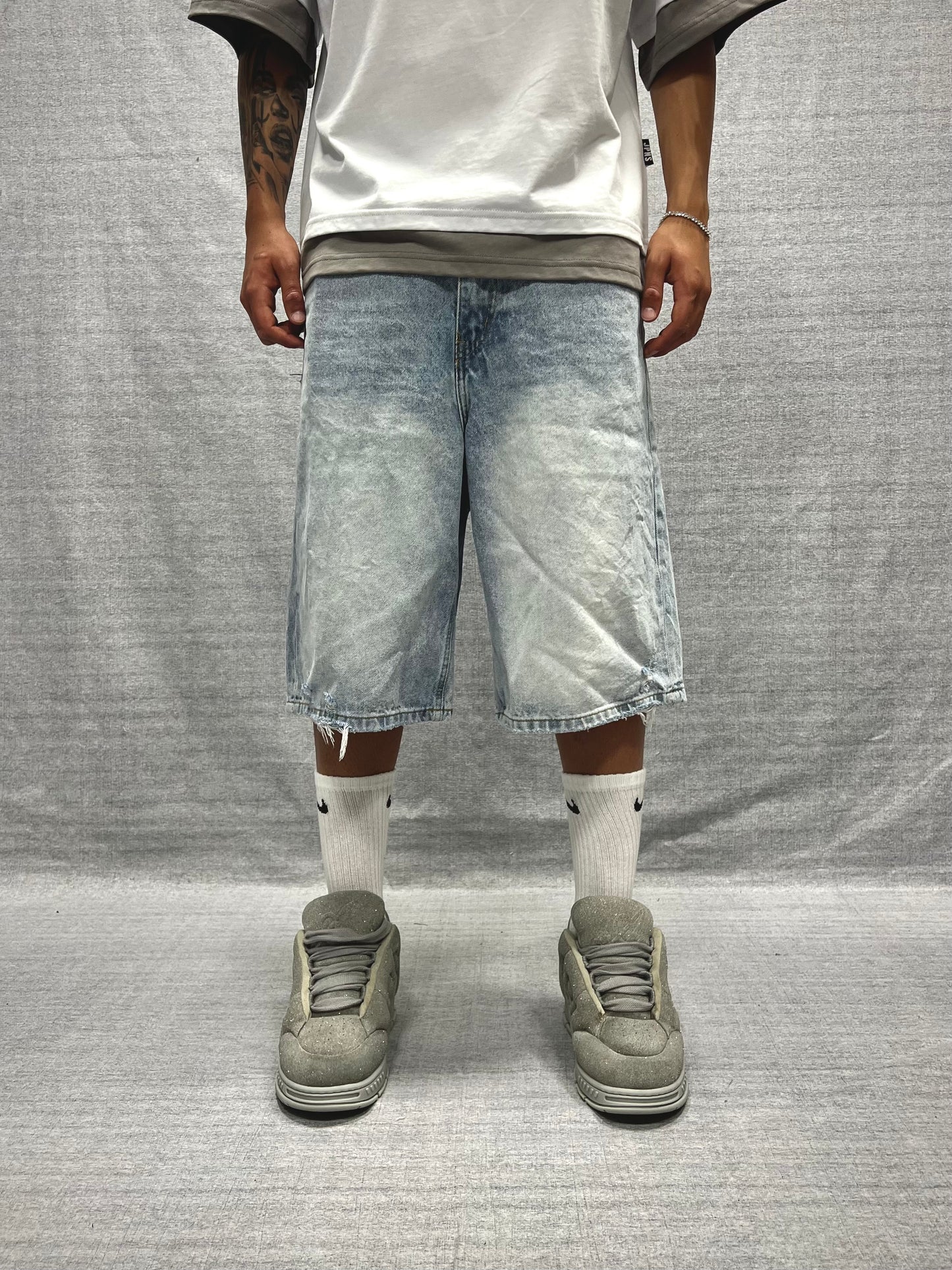 BERMUDA JORTS BLU INDACO CHIARO LAVAGGIO STONE