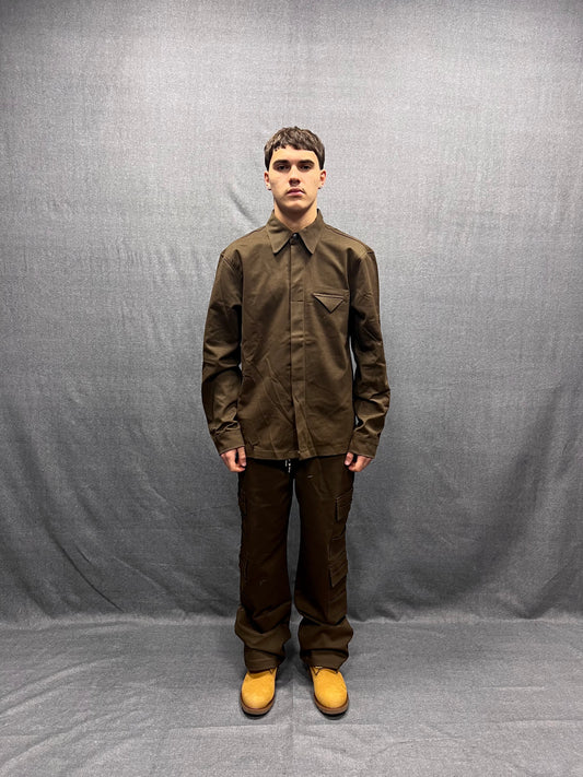 CAMICIA RELAXED FIT MARRONE IN COTONE