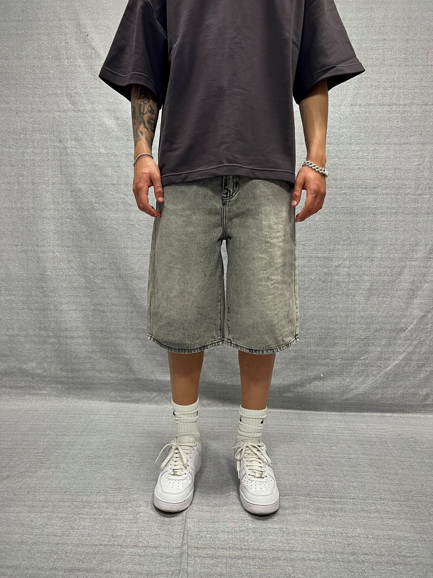 BERMUDA JORTS GRIGI LAVAGGIO STONE