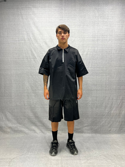 COORDINATO RELAXED FIT NERO IN TESSUTO DI COTONE  MERCERIZZATO