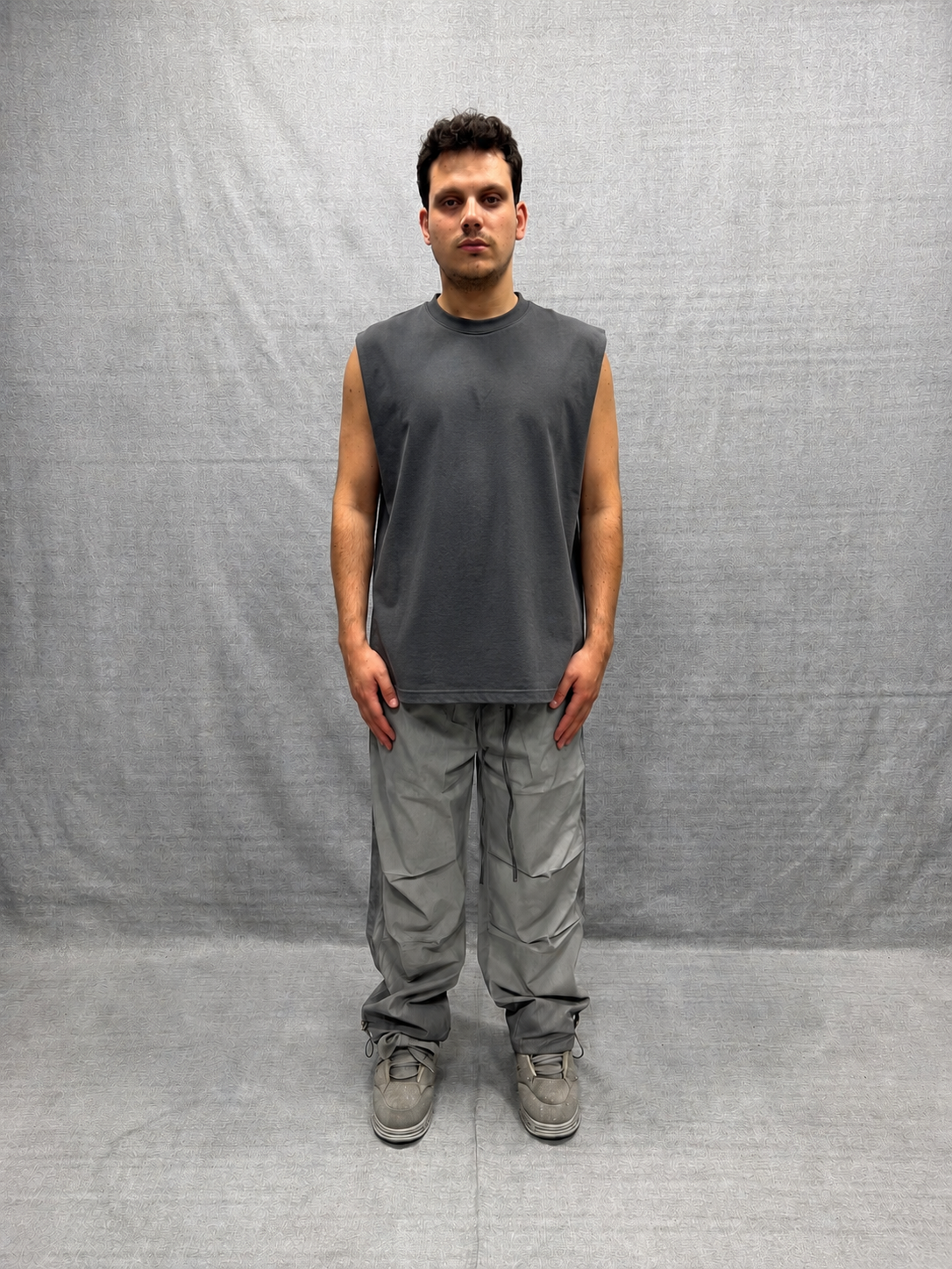 CANOTTA RELAXED FIT GRIGIO SCURO
