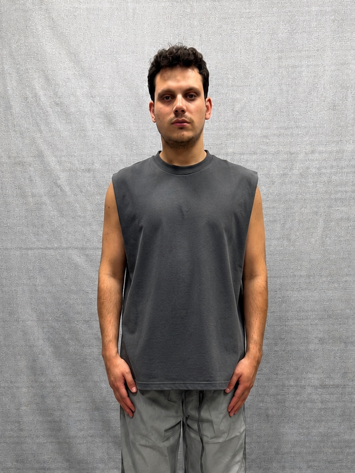 CANOTTA RELAXED FIT GRIGIO SCURO